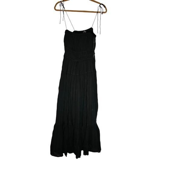NWOT JCrew Black Clio Dress in Textured Gauze Tie Shoulder Midi Dress Size Small - Picture 4 of 8